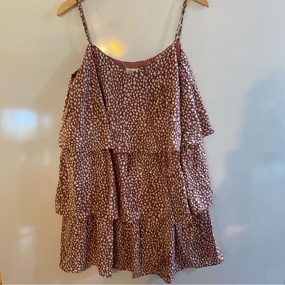 Vine & Love mauve dotted polka dot dress new with tags size large - Picture 1 of 6